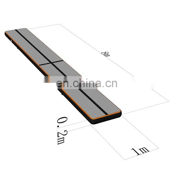 8m x 1m x 20cm Customized Color Air Track Inflatable Gymnastics Mat For Sale photo-3
