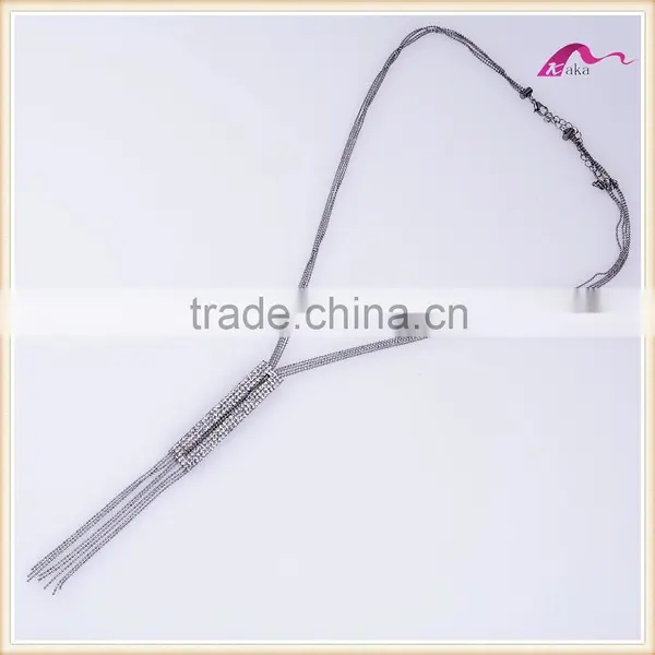 Gold Crystal Long Chain Tassel Necklace Designs Wholesale photo-2