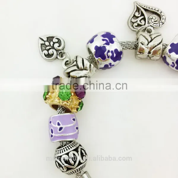 MNP147 Fashion Beautiful European Silver Plated Charms Beads Bracelets photo-2