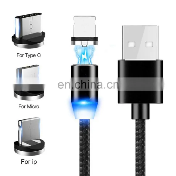 Wholesale Magnet 3 in 1 Magnetic Charging Cable USB To Type C Micro Mobile Phone USB MAGNETIC CABLE Data Cables photo-4
