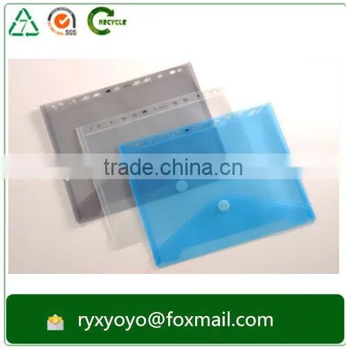 a4 Plastic Clear pp 3 Hole Punched Document File Bag for Binders photo-6