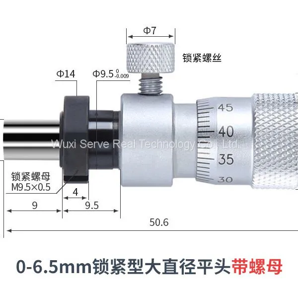 Micrometer Head 0-6.5mm 0-13mm 0-25mm 0-50mm Flat Sepheric Head photo-4