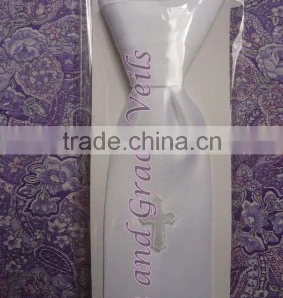 Boys First Communion Tie With Embroidered Cross photo-3
