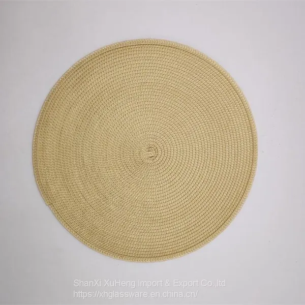 Wholesale PP Placemats Handmade Woven Placemats Round Insulation Pads Place Mats Placemats For Dining Table photo-2