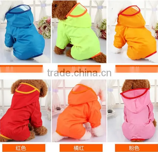 Pet Dog Clothes With Hat Waterproof Pet Raincoat Four Feet Pet Dog Cloth