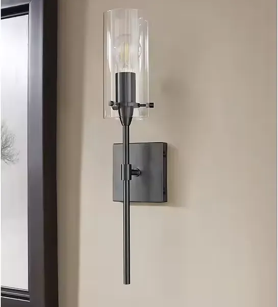 Industrial Retro 1 Light Glass Wall Sconce Bathroom Vanity Mirror Front Light With Clear Glass Shade for Bedroom Living Room photo-2