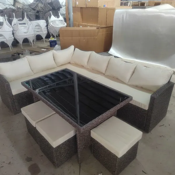 Nordic Style High Quality PE Rattan Sofa Set Modern Outdoor Rattan Sofa Set Leisure Used Garden Parties Sofa Sets photo-3