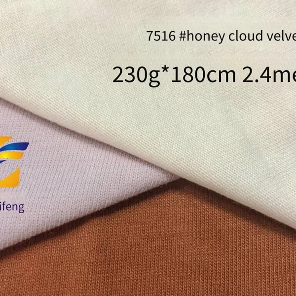 Guangzhifeng 7516# Honey Cloud Velvet, 230g Cotton-polyester-spandex Brushed Soft and Elastic Fabric for Children's and Women's Autumn and Spring Undershirts photo-3