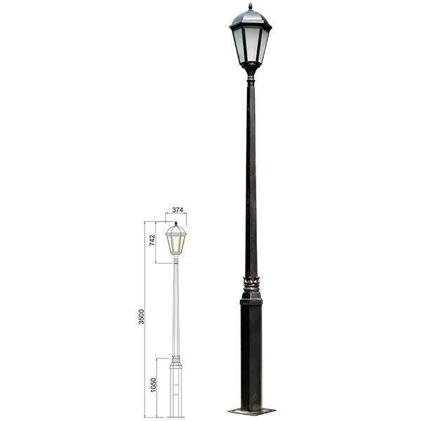 landscape lamp WD-T281 | LED module | CFL E27 | tempered glass diffuser | rectangle design | IP55