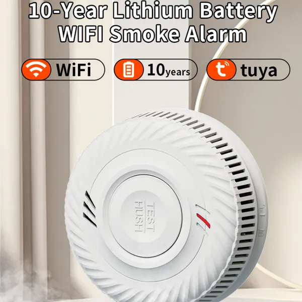 Tuya Graffiti WiFi Smart Smoke Alarm/Ceiling Smoke Detector/Fire Smoke Detection Wireless Networking(wechat:13510231336)