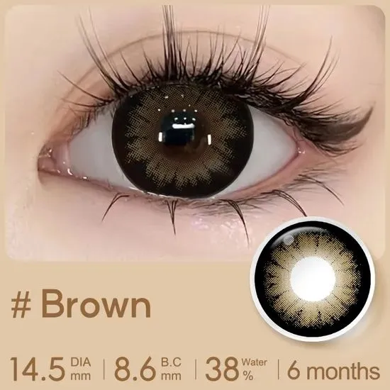 Graded Brown Contact Lens 2 PCS for Stunning Gray Eye Effect photo-4