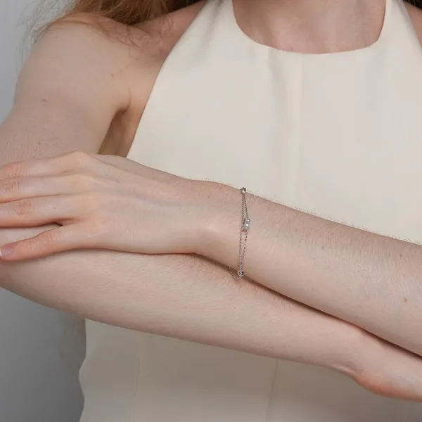 Shining Star Jewelry Браслеты для женщин с круговыми амулетами из 925-тиллерового серебра с AAA CZ