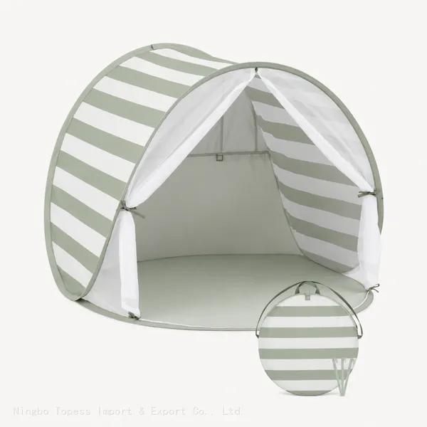 Baby Strandzelt, großes aufklappbares Strandzelt als Sonnenschutz für den Strand, tragbares Baby-Reisetent mit Moskitonetz und UPF 50+ UV-Schutz für Säuglinge