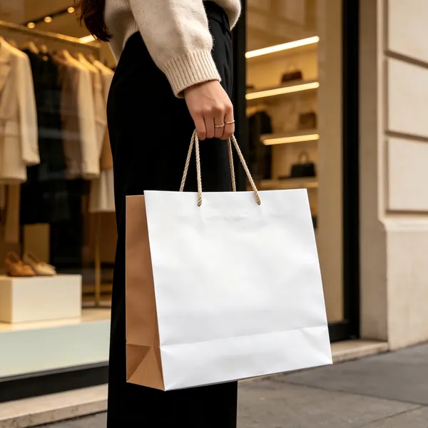 Custom Kraft Paper Shopping Bags with Logo Eco Friendly Recyclable Packaging Bags for Retail Brands