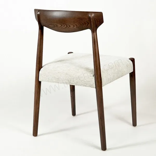 High Quality Luxury Nordic Solid Wood Frame Comfortable Cushion Seat Wooden Chair for Dining Room photo-5