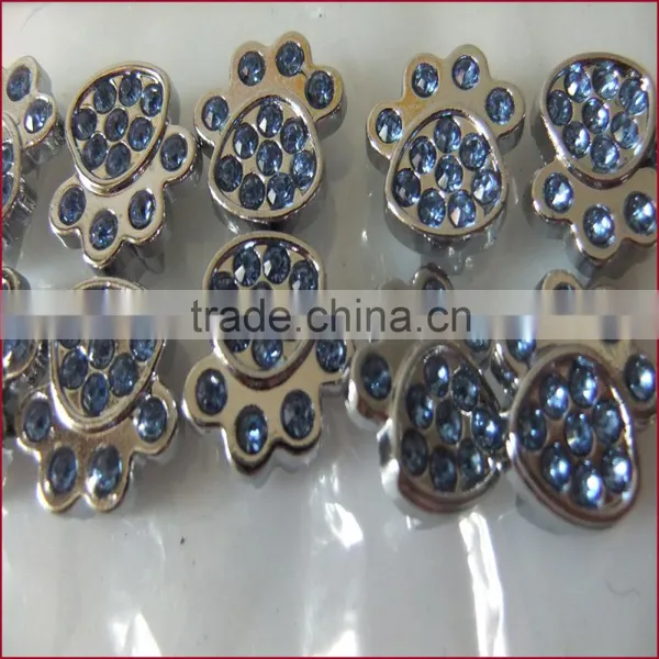 Compet Rhinestone Metal Zinc Alloy Jewelry Paw Print 10mm Slide Charms photo-3
