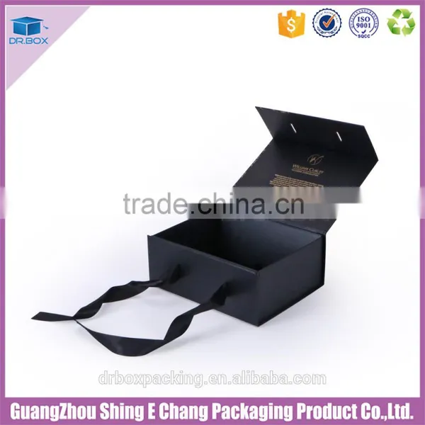 2016 Luxury Custom Gold Hot Stamping Logo Specialty Paper Printed Gift Box/custom Gift Box With Ribbon photo-2
