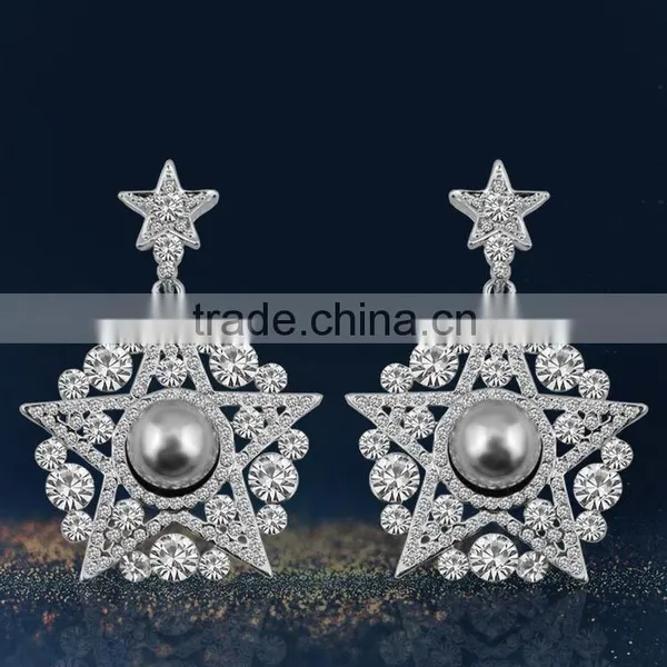 Fashion Jewelry Star Shape Silver Plated Pendant Necklace/Earrings For Women photo-4