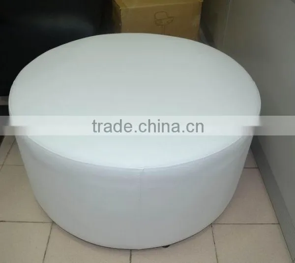 Comfotable White Round Leather Fabric Ottoman XYN261 photo-2