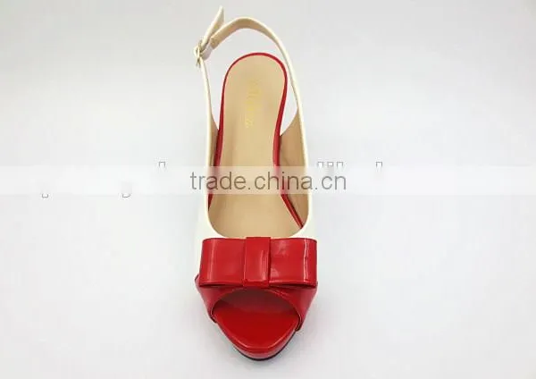 New High Class Mix Color Middle Heel Slingback Sandals for Office Lady photo-3