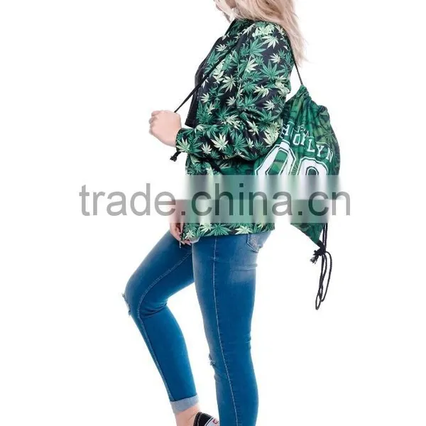China Supplier 3D Full Print Team Weed Calico Gym Sack Drawstring Bag photo-4