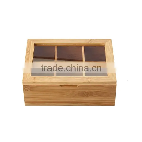 BSCI Certificated Wooden Tea Box With Glass Top Quality Choice photo-5