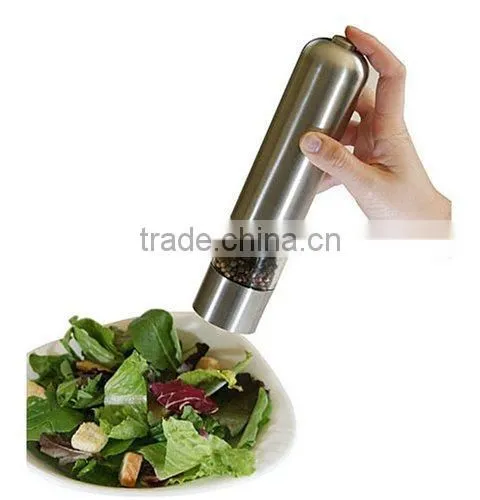 Automatic Stainless Steel Pepper Mill Battery Powered Salt Grinder Electric Kitchen Spice Grinder photo-5