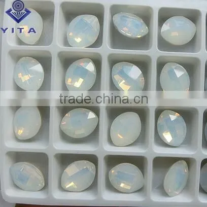 Marquise Point Back Fancy White Snow Opal Color Crystal Beads Rhinestones for Jewelry Fashion photo-2