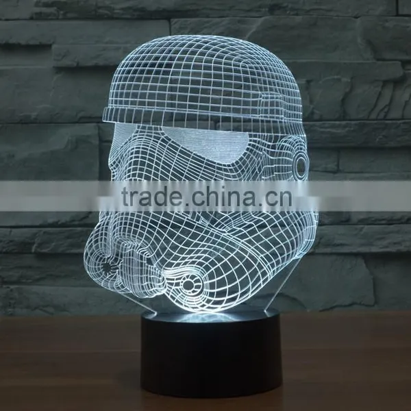 White Knight Shape USB + Battery Operated 3d Acrylic Illusion 7 Color Changing Night Light for Children Led Magnetic Lamp photo-5