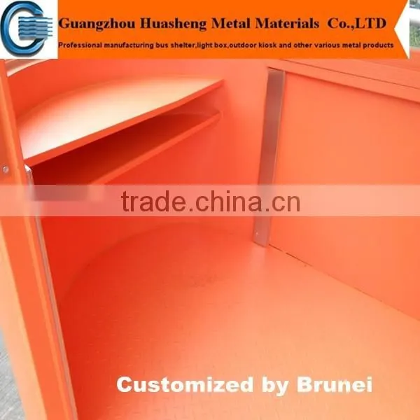 Hot Sale Prefab Outdoor Metal Retail Kiosk Booth / Modern Design Newspaper and Magazine Kiosk photo-4