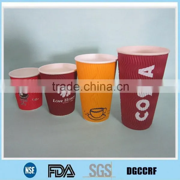 Custom Logo Printed Ripple and Tripple Wall Paper Cup and Lid