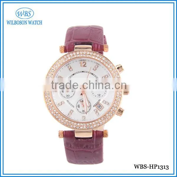 Vogue Leather Strap Women Ladies Watch