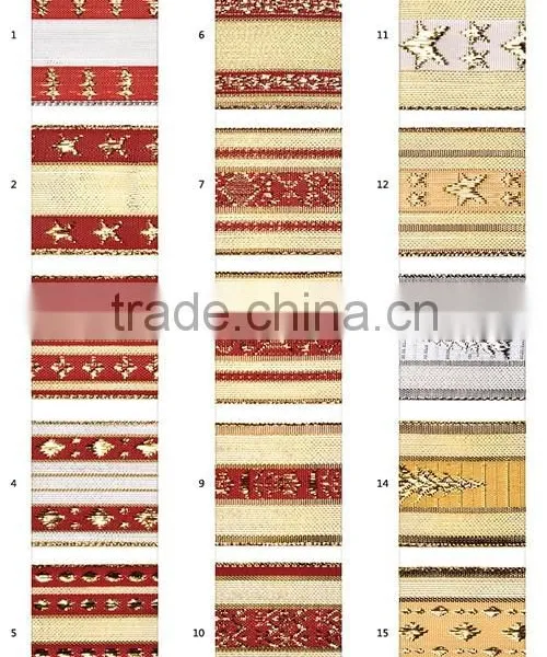 Christmas Tree Silk Ink Printing Grosgrain Ribbon for Decoration
