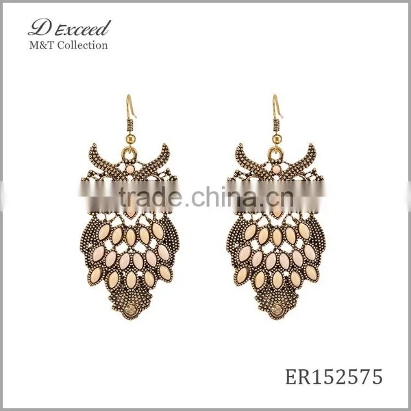 2016 Fashion Designs Women's Vintage Jewellery Earrings Bohemian Style Owl Gold/Silver Plating Drop Earrings photo-6