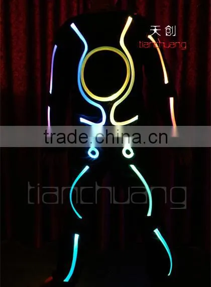 Remote & DMX512 Controlled Full Color LED Fiber Optic Tron Dance Costumes photo-6