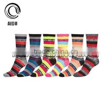 Custom Solid Striped Child Knitted Cotton Socks photo-3
