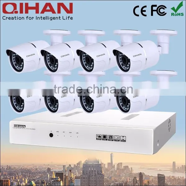 Qihan Top Brand 720p/1080p Analog, Hybird, Network 8CH CCTV Security Camera System photo-2