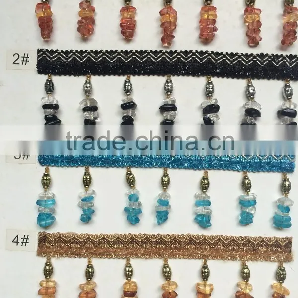 [YZLACE] Tassels Lace Curtains Wholesale 10083