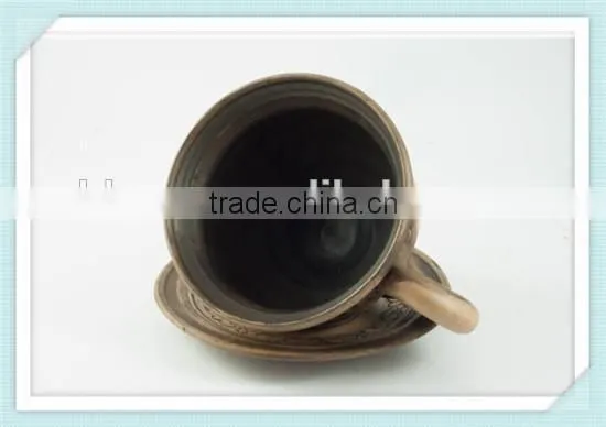 Ceramic Cup With Saucer Ceramics and Pottery Stoneware Coffee Cup Handmade Cups and Saucers photo-2