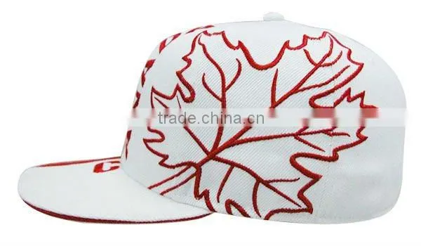 Two-tone Canada Maple Leaf Flat Brim Cotton Custom Flexfit Baseball Caps photo-2