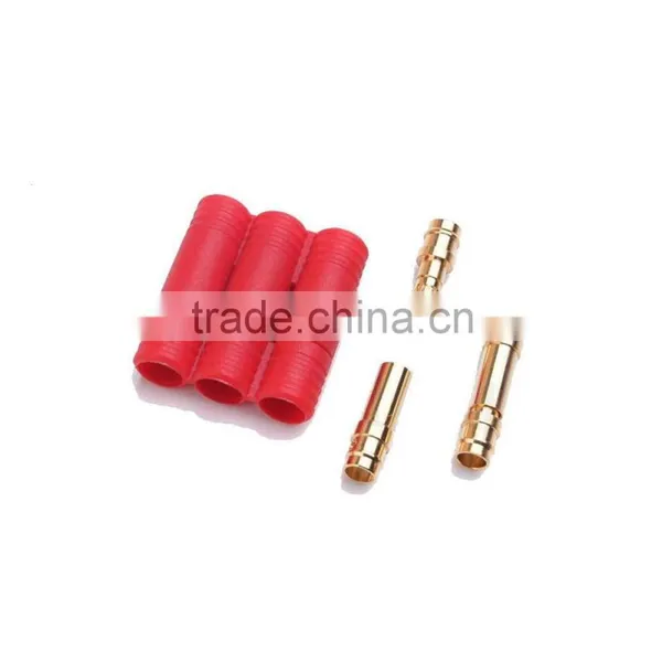 Power Adapter HXT 3.5mm Gold Plated Bullet Banana Plug Connector With Red Plastic Housing photo-5
