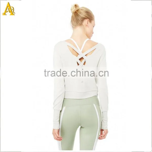 Custom Printing Women Blank Long Sleeve Plain Slim China t Shirt Factory photo-3