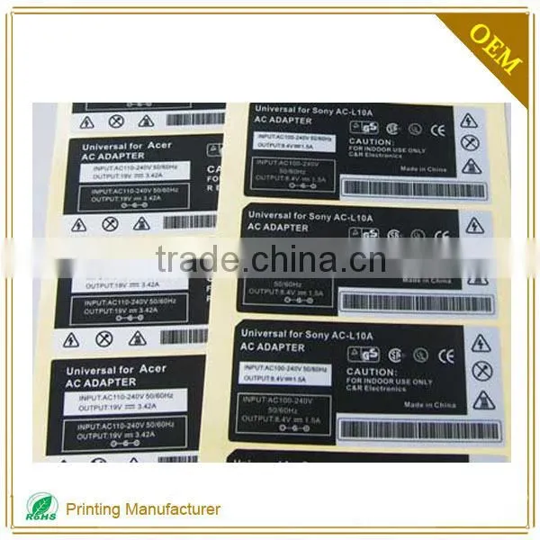 China Supplier Custom Self Adhesive Waterproof Battery Labels Stickers photo-5