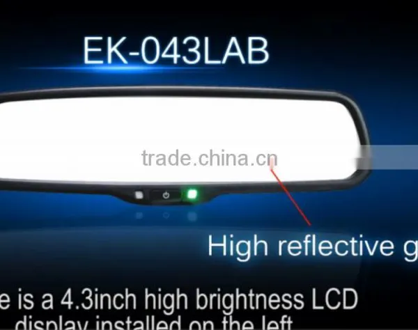 Ek-043lab4.3 Inch Lcd Rearview Mirror Bluetooth Handsfree Car Kit ,bluetooth Reverse Camera Rearview Mirro,Iphone SIRI -Android photo-4