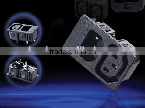 2016 New Product! IEC C13 C14 2 Gang Male and Female Industrial Plug and Socket , Iec Connector Socket Power Strip WD-201 Fuse photo-2