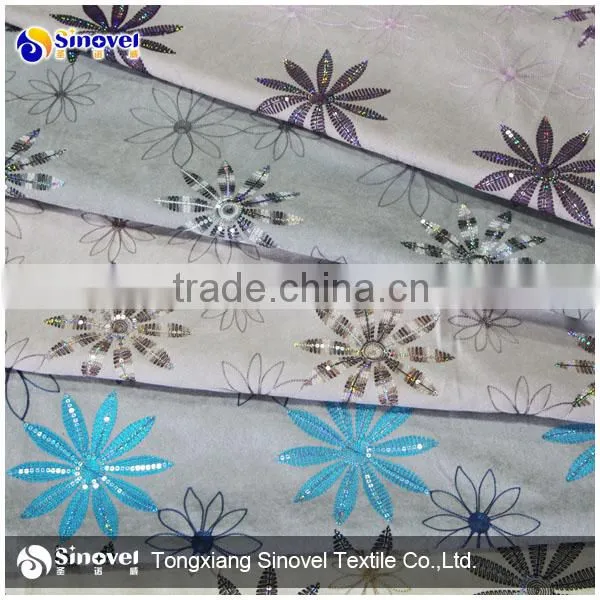 100% Polyester Embroidered Alboa Fabric/Embroidered Fabric