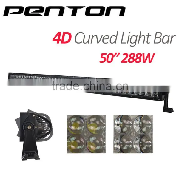 Penton 2016 50inch 288w Double Row 4D Lens Offroad Light Bar Led Customized Led Light Bar