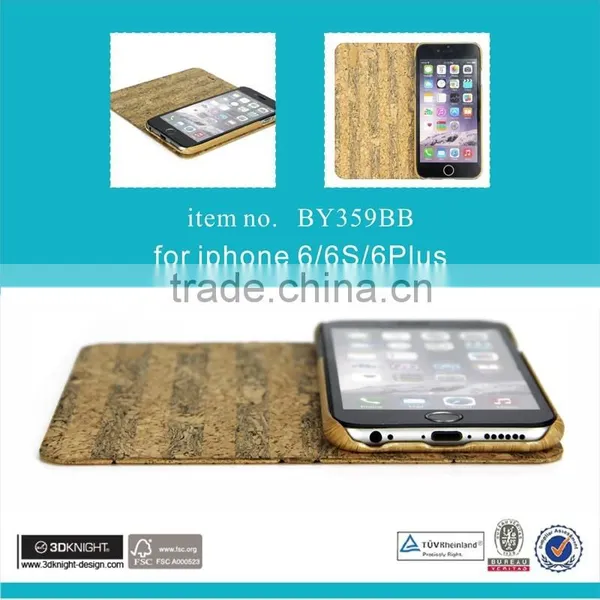 2016 China Manufacturer Hot Selling New Products Wood Wallet Flip Cover Bamboo Mobile Phone Case for IPhone 6 IPhone 6 Plus 5.5 photo-3