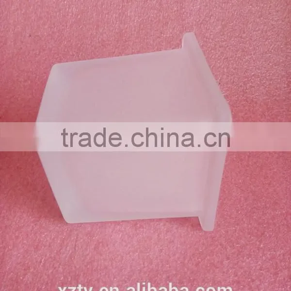 180 ml Recycled Mini Square Frosted White Glass Candle Holder Wax Jar photo-2