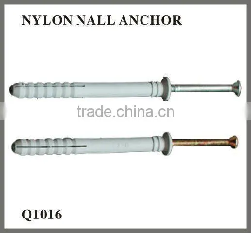 Hammer drive expanded nylon plug with nail